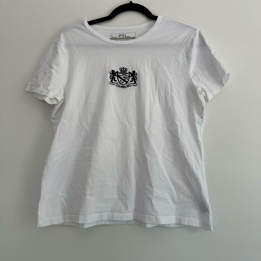 Ralph Lauren White T-Shirt with Black Logo